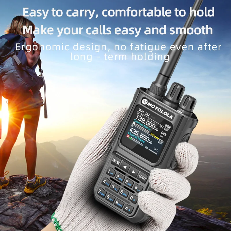 MOTOLOLA Walkie Talkie 15W Multi Band Bluetooth Programming Noise Reduction AM FM Amateur Radio Camping Walkie Talkie