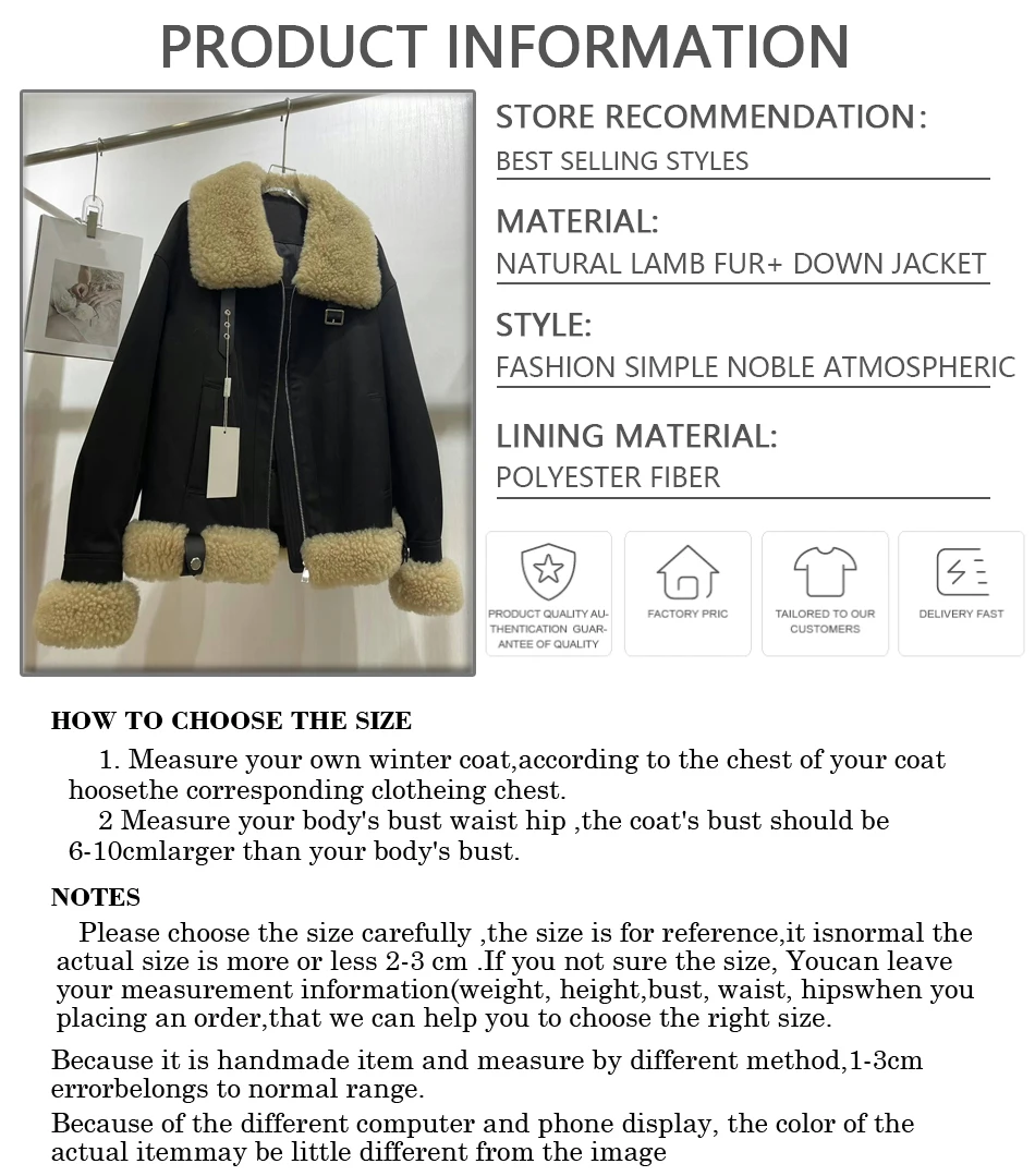 Manteau à manchette en vraie fourrure d'agneau pour femme, doudoune courte avec garniture en fourrure naturelle, bouffante, meilleure vente, vêtements d'extérieur en fourrure véritable