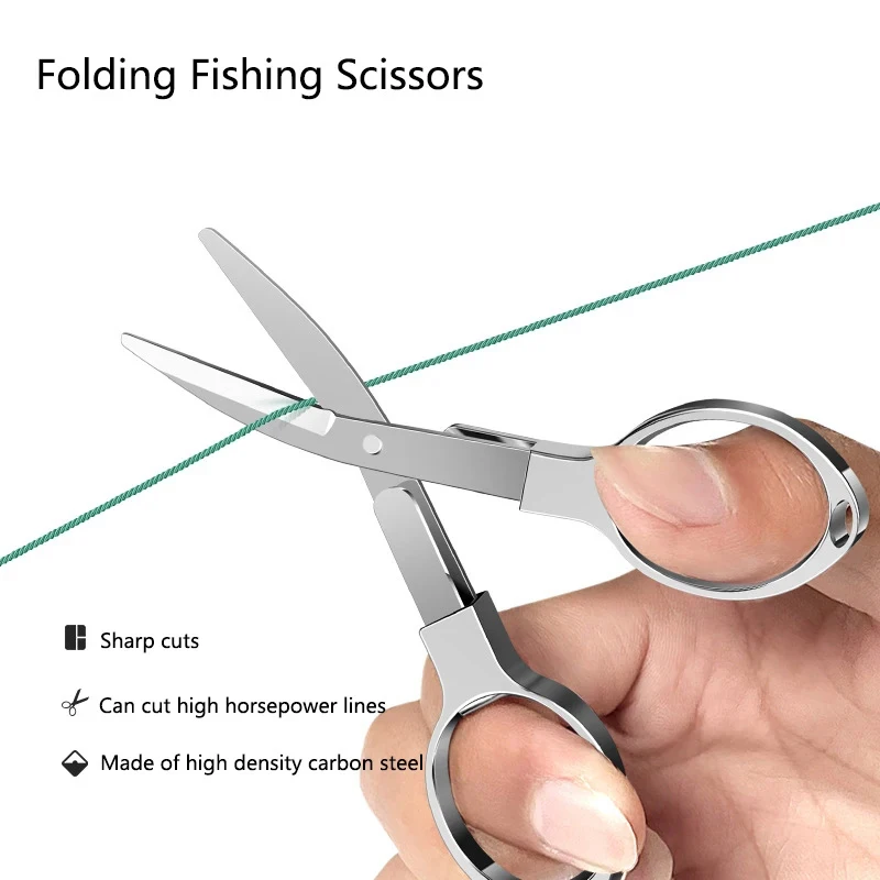 1 Pc Portable Folding Scissors Carbon Steel Line Cutting Tools Mini Hand Tool Supplies Multifunctional Needlework Scissors