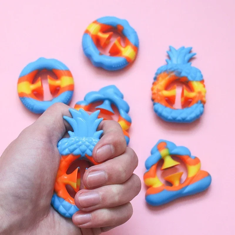 Simple Pineapple Sensory Fidget Toy Hand Grips Relief Stress Relieve Anti-anxiety Silicone Fidget Sensory Toys