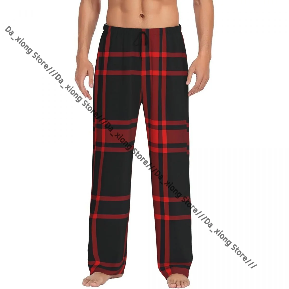 Men's Sleepwear Loose Sleep Pants Pajamas Classic Plaid Checkered Tartan Pattern Long Lounge Bottoms Casual Homewear