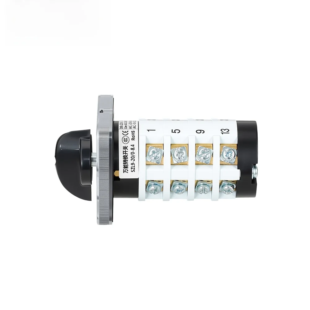 Rotary Switch for Electrical Distribution Systems 9 Position 4 Circuit 20A 690V AC 440V 50Hz 60Hz Compatibility