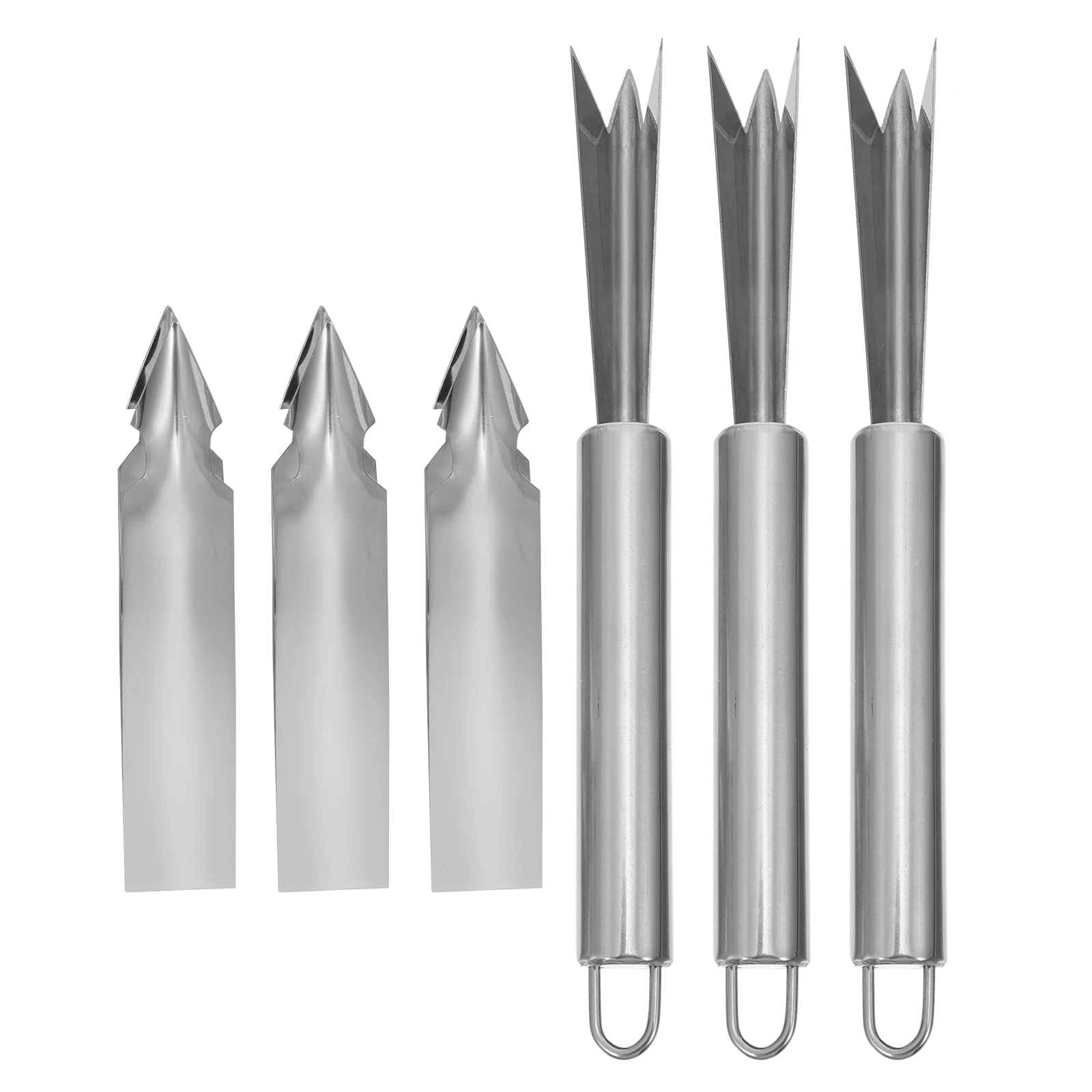 

6pcs Pineapple Peeler Stainless Steel Fruit Corer Vegetable Peelers Kitchen Slicer Tool Easy Clean Use Pineapple