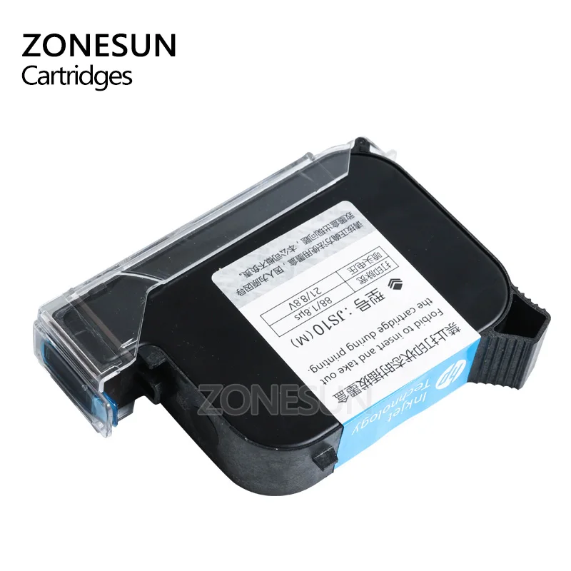 خرطوشة الحبر ZONESUN للطابعة صندوق الحبر ل يده ذكي USB QR رمز طابعة نافثة للحبر آلة الترميز