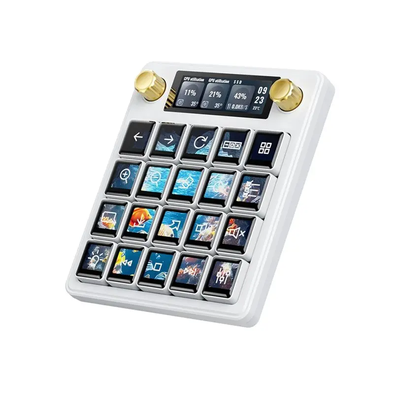 

N35R-MK20 AI Voice Control Panel Featuring 2.8Inch US PLUG, 20 X 0.85 Inch Mechanical LCD Key Keypad White