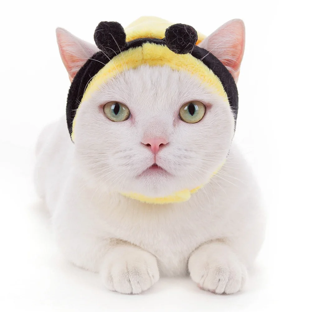 

Bee Cat Headband Pet Dress Up Hat Soft Comfortable Material Party Cosplay Costume Cute Pet Headwear Headpiece