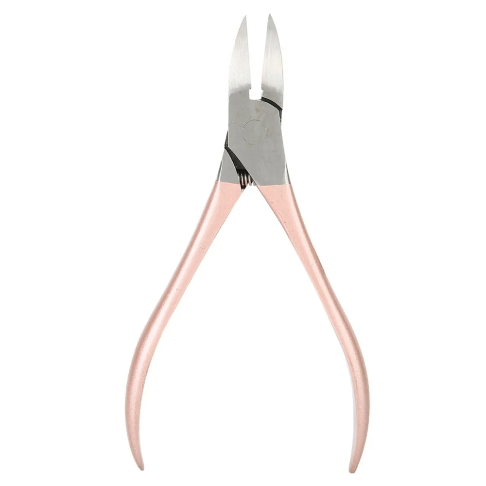 Stainless Steel Ingrown Nail Clippers Built-In Spring Structure Sharp Super Fine Tip Toenail Trimming Cutter Rose Gold
