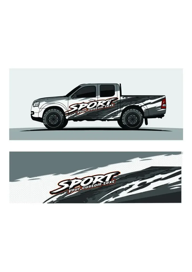 Custom 2 Piece Assemblies Cut Decal Door Long Stripe Sticker for Windows Car Truck Car Toyota Hilux Kit Door Long Stripe Sticker