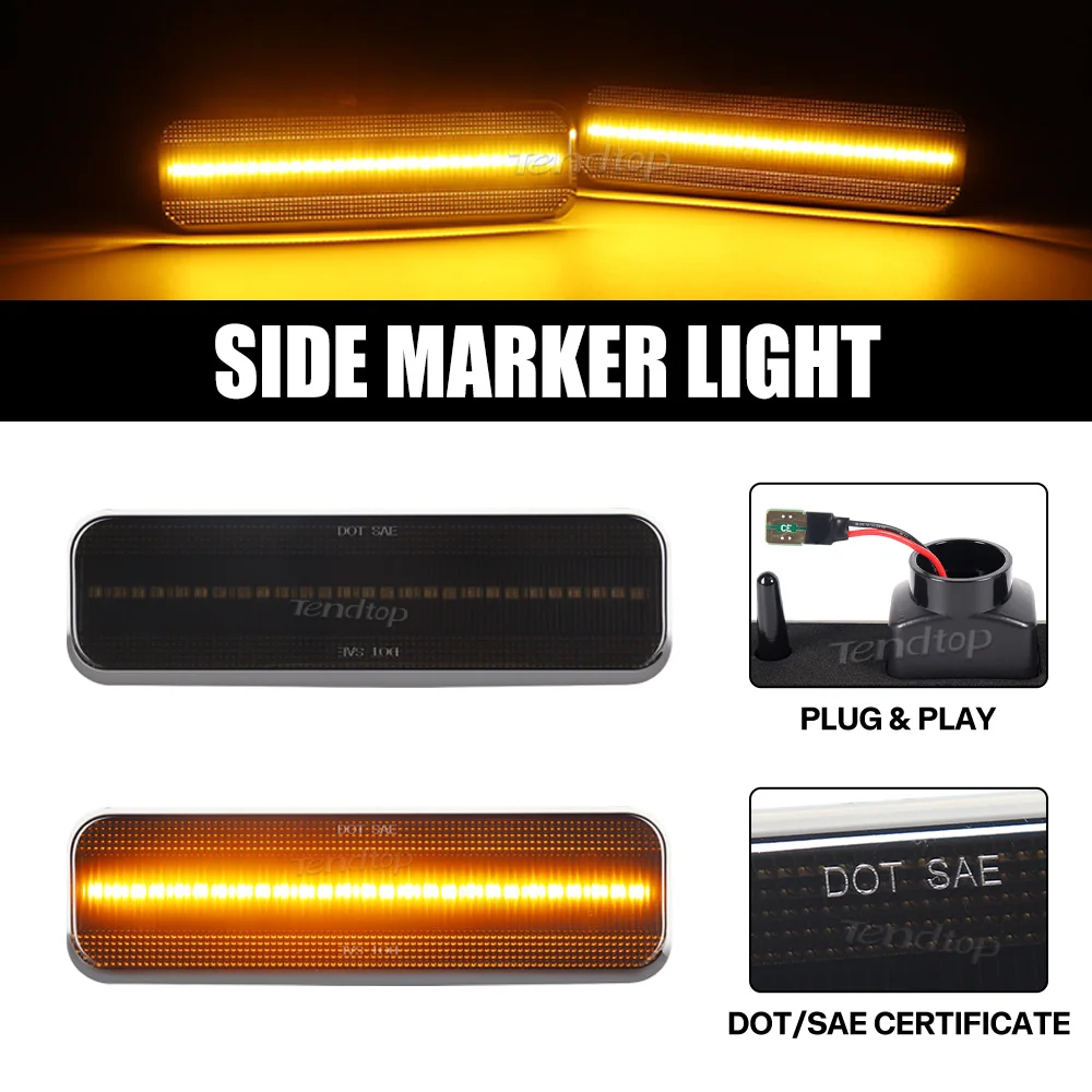 2 luces de posición laterales para parachoques delantero, para Dodge Charger Dart Aspen, para Plymouth Barracuda Satellite Duster Valiant