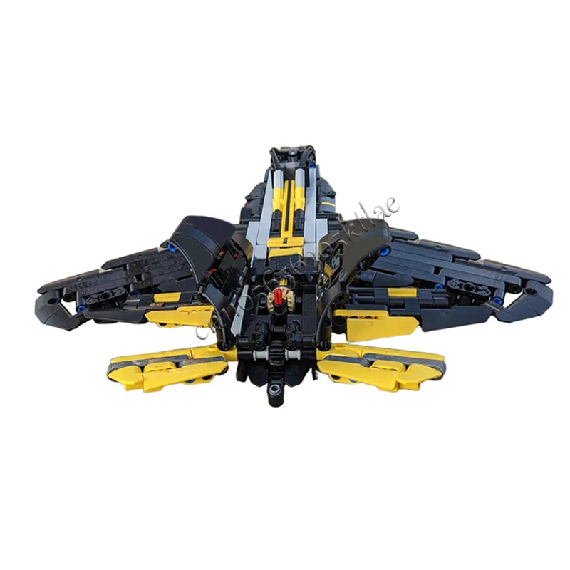 598 PCS MOC Retractable Landing Gear Warplane Technical Building Bricks Model Children DIY Assembled Educational Toys Xmas Gift