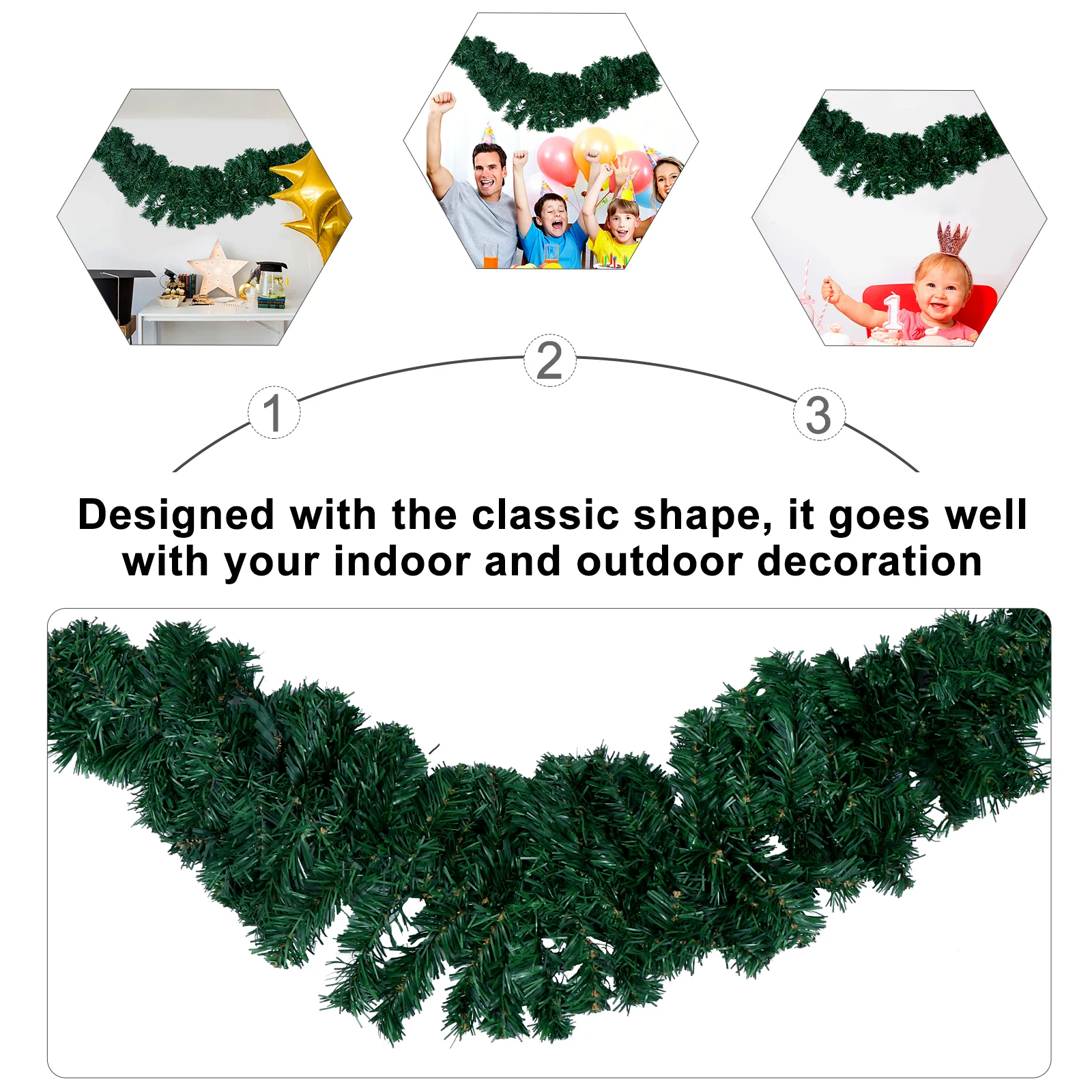 

Horn Rattan Decorations Christmas Garlands Party Croissant Hanging Encrypted Pvc