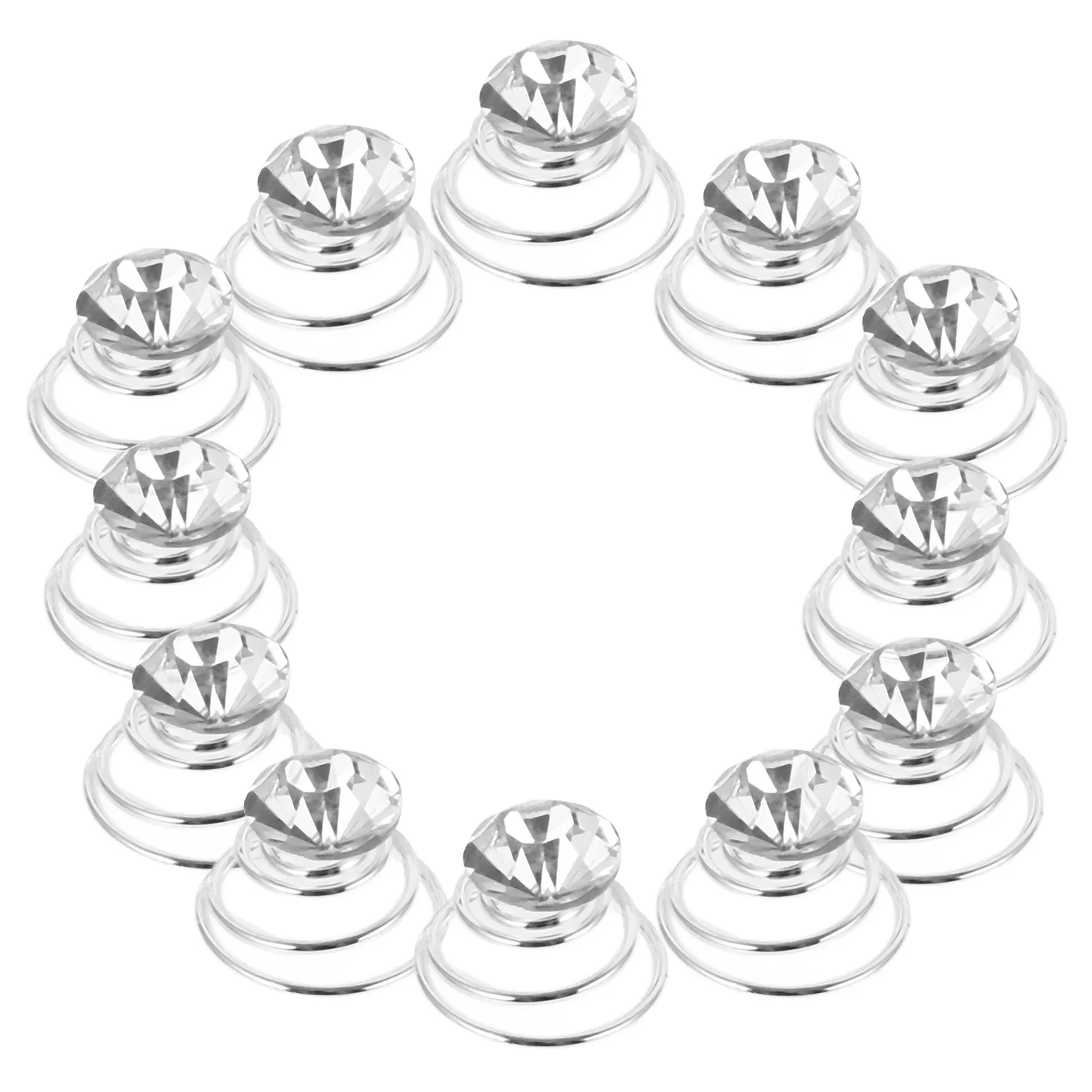 12 Pcs Rhinestone Chain Trim Decorations Barrettes Green Coil Hair Spiral Hairpin Ladies Women Gem