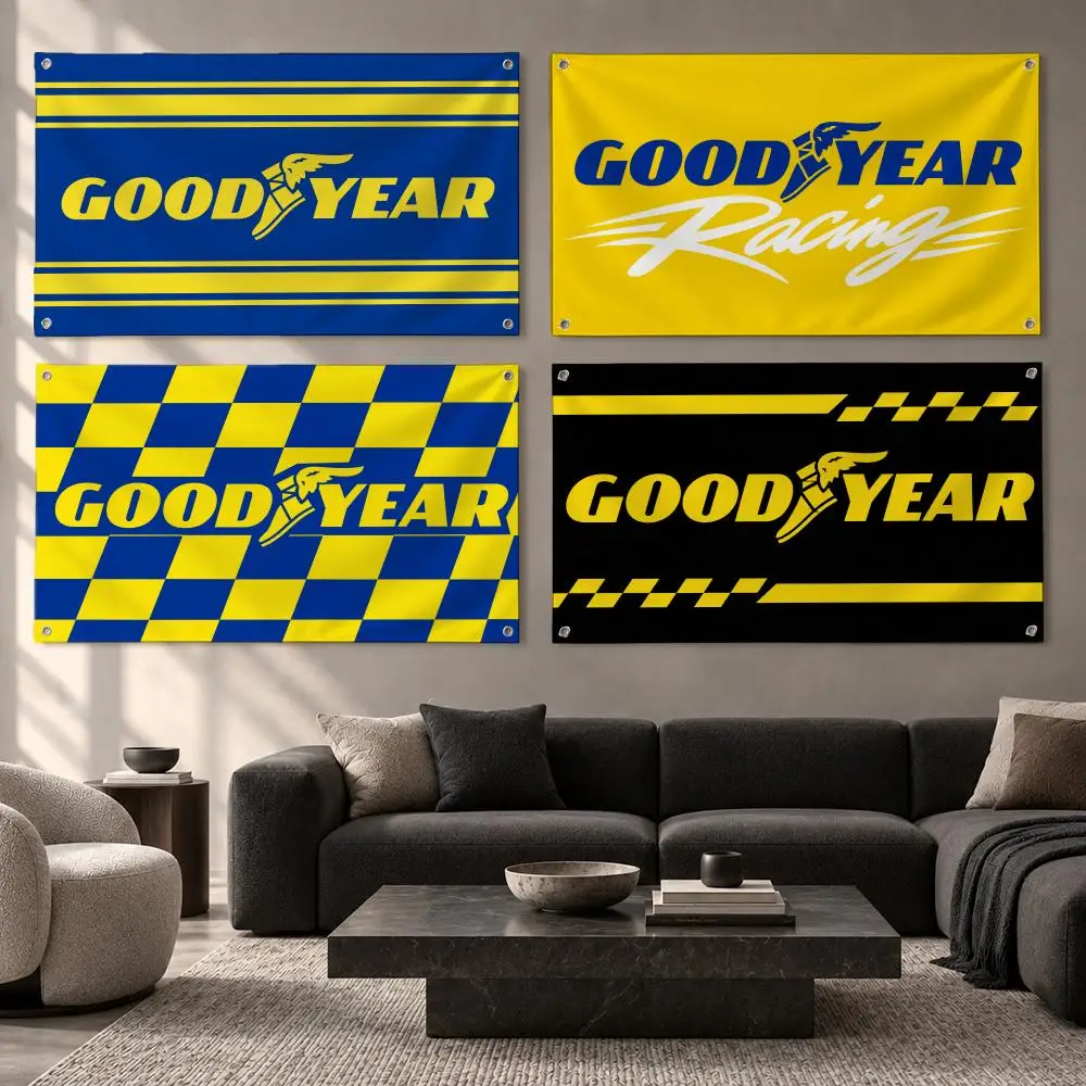 Brand Goodyear Tire Flags Fabric Pennant Banner, Apt Wall Decor, Living Corner, Bedroom, Studio, E-sports Room