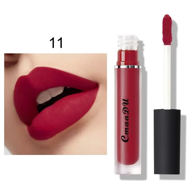 CmaaDU 15 color Nude Kiss Velvet Lip Glaze Moisturizing Sexy Lip Tint Lipstick Makeup Waterproof Last 24-Hour Lip Gloss Cosmetic