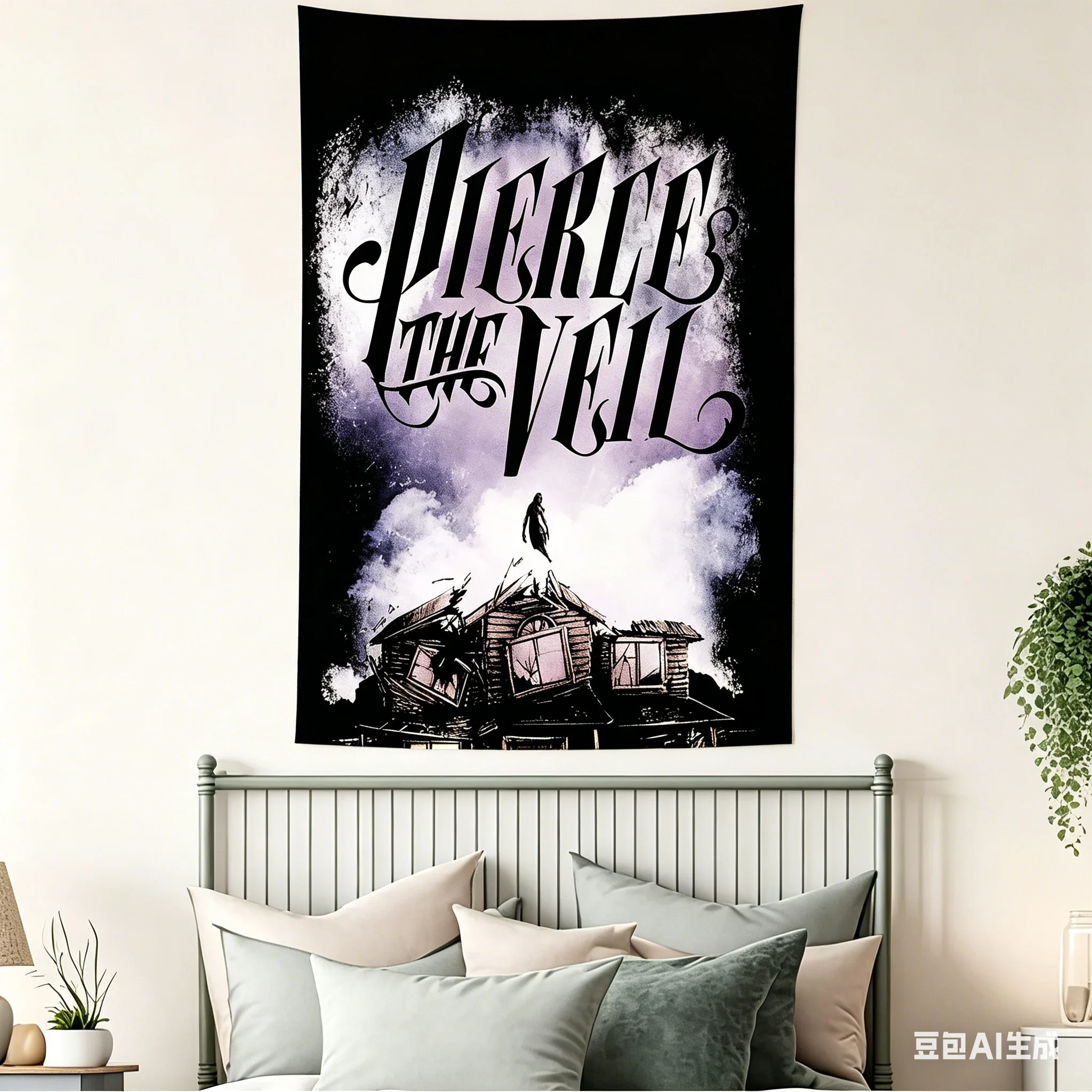 1pc Pierce The Veil Tapestry, Rock Band Wall Hanging, Cool Room Stuff, Polyester 2D Print, Bedroom Stuff, Emo Rock Room Decorati