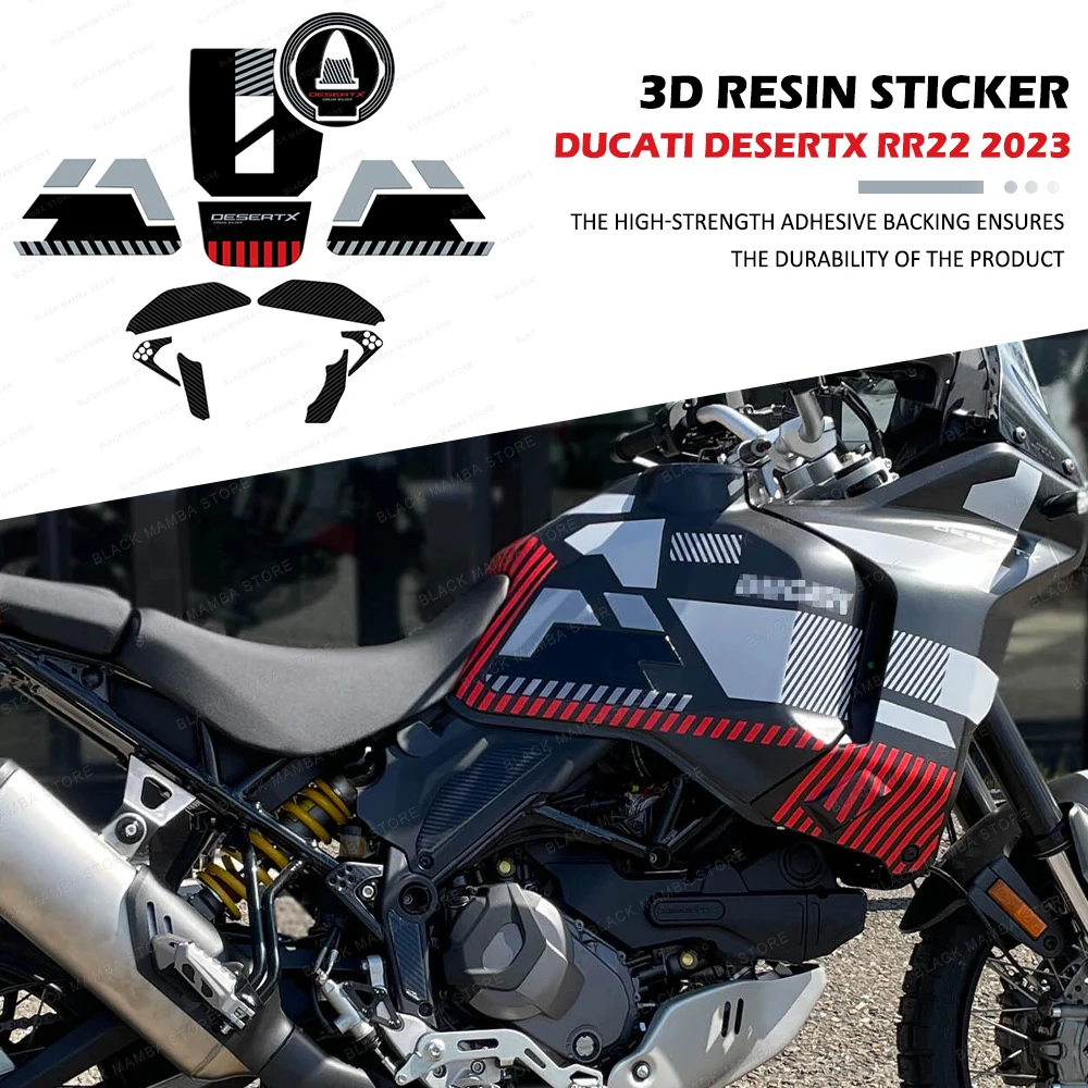 

For Ducati DesertX RR22 2022 2023 Motorcycle Accessories 3D Epoxy Resin Tank Pad Protection Sticker