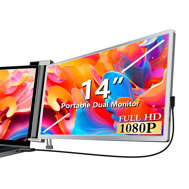Manufacturer 14-Inch Laptop Dual Screen with IPS Panel FHD Double Screen Laptop Extender for Win and IOS Systems S14 FOPO