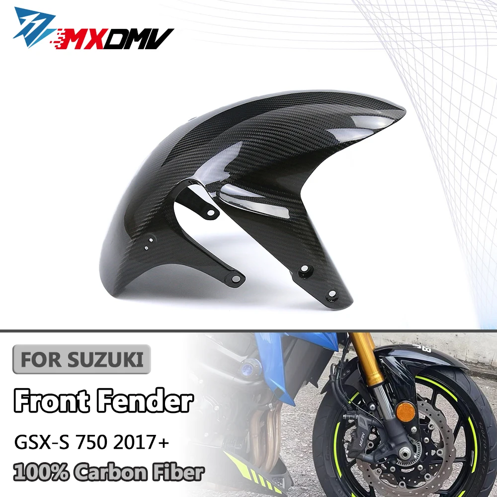 

100% 3K Full Real Carbon Fiber Motorcycle Accessories Front Fender Fairing for Suzuki GSX-S 750 2017 2018 2019 2020 2021