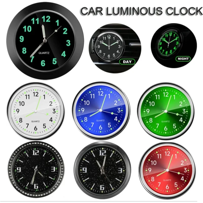 Auto-Uhr Leuchtende Innenraum-Autouhr Selbstklebende Mini-Digitaluhr Mechanische Quarzuhren Auto-Ornament Auto-Zubehör