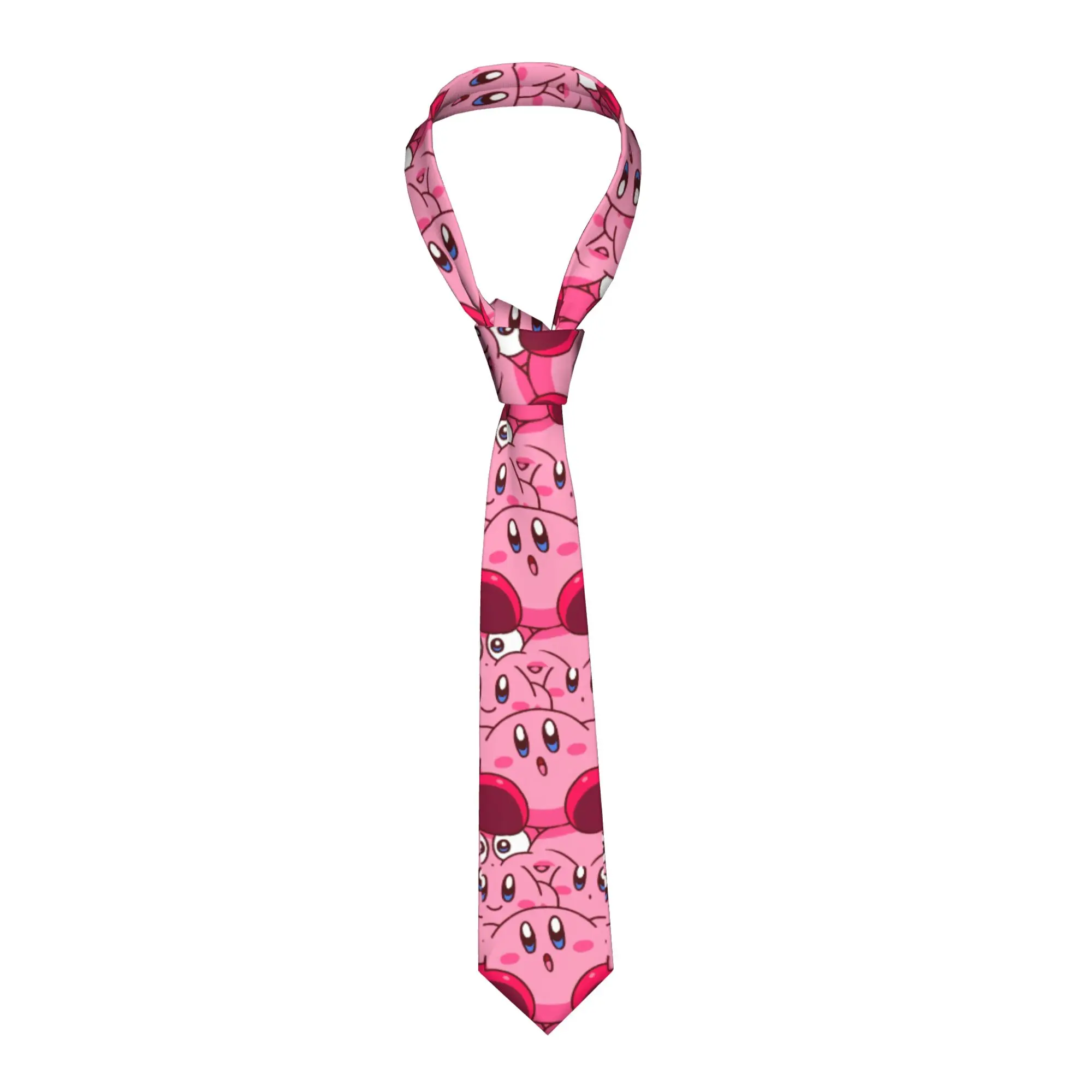 Star Kirby Kirbys Cartoon Games Necktie Men Fashion Polyester 8 cm Classic Neck Ties  for Mens Accessories Gravatas Wedding Gift