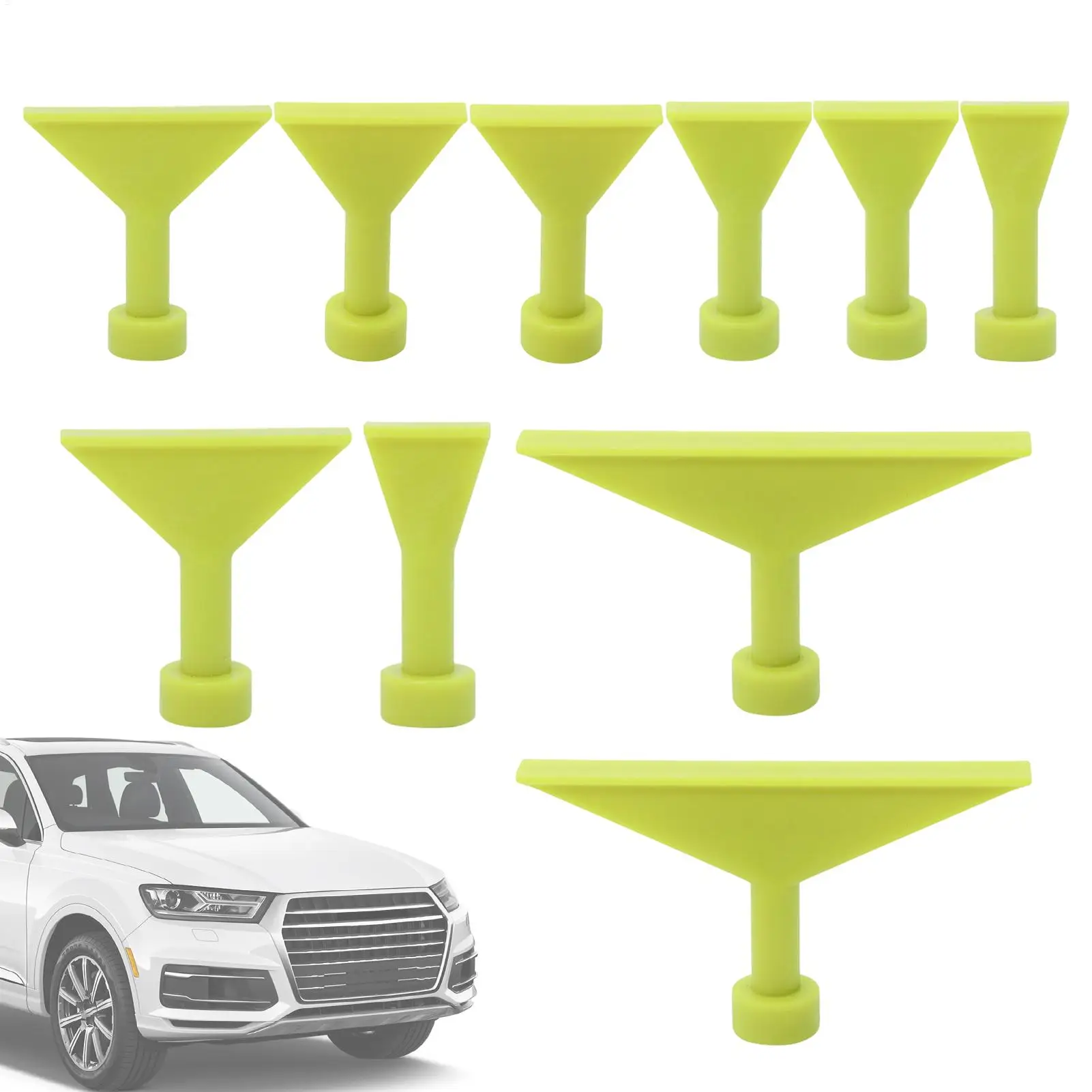 1set Dent Removal Puller Tabs 10-pieces No Paint Dent Repair Glue Tabs Vehicle Body Repair Hailstone Damage Fixing Tools