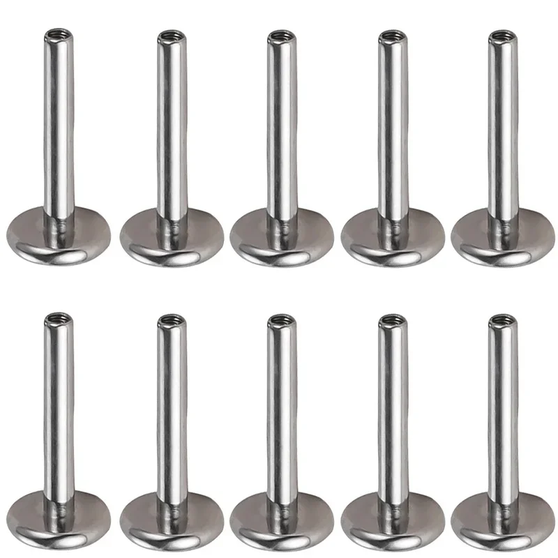 

10PCS G23 Titanium internal thread PIERC Jewelry Part Replacement Accessories Labret Stud Ear Lip Nipple Tongue Piercing 16G 18G