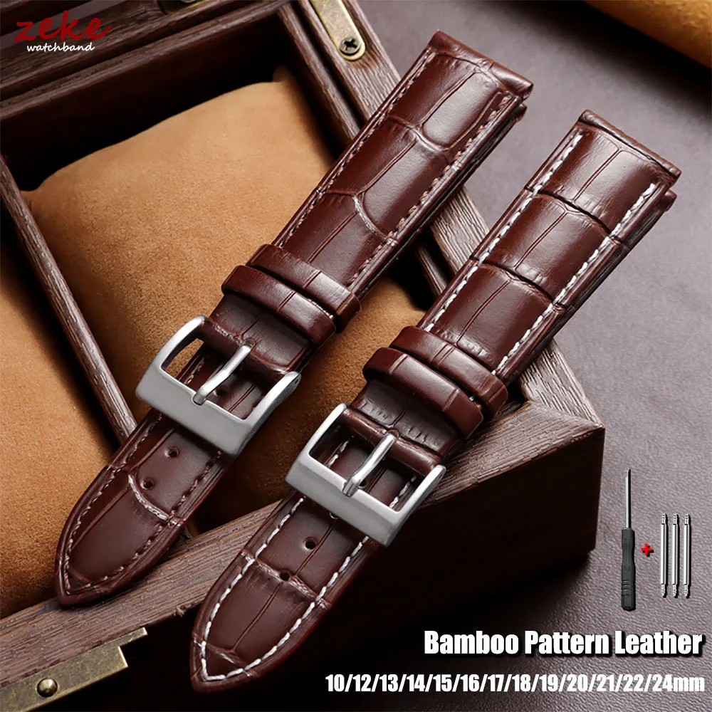 10/12/14/16/18/19/20/21/22/24mm Ersatz-Leder-Uhrenarmband Weiches Leder-Uhrenband für Herren Damen Universelles Armbanduhrenband