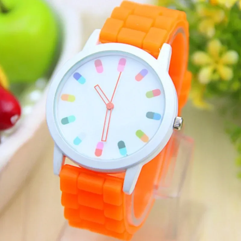 Women for Watches Fashion White Green Silicone Jelly Student Clocks Casual Luxury Girl Watch Zegarek Damski Reloj Mujer часы