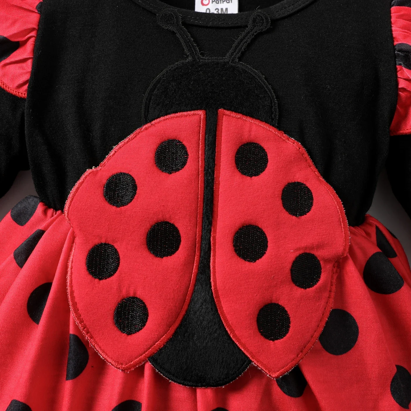 PatPat 2pcs Baby Girls Childlike Polka Dot Ladybug Romper Set  Casual/Outdoor Soft and Comfortable  Perfect for Outings