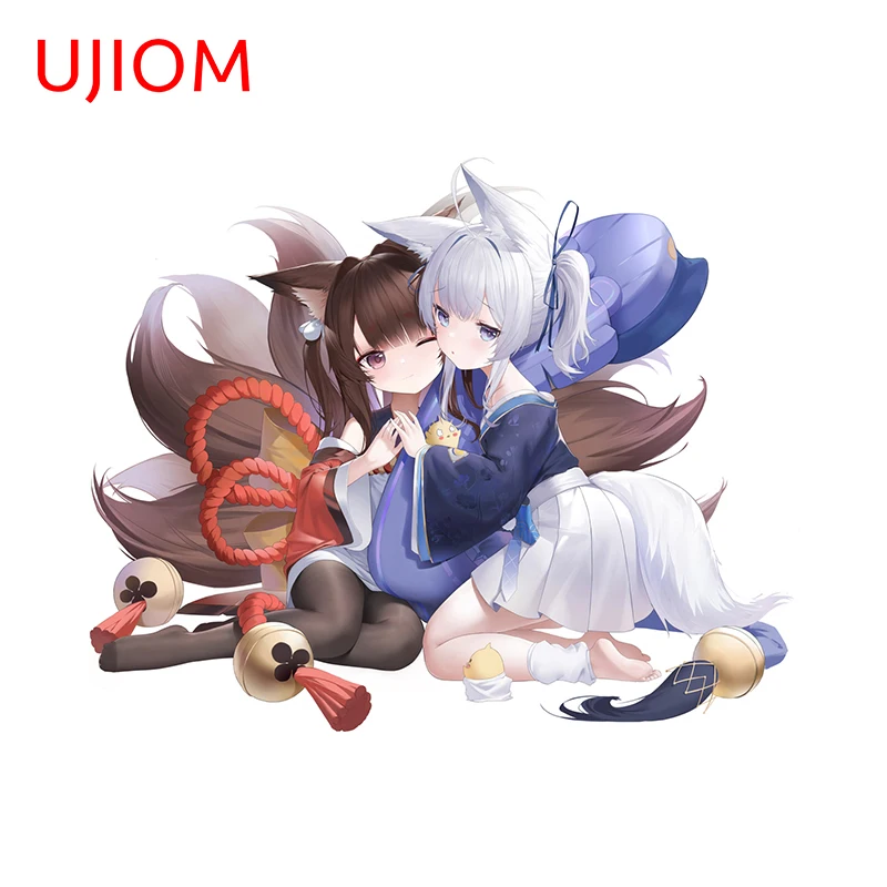 UJIOM Shinano-chan Azur Lane Chibi Wall Stickers Cartoon Furry Loli Graphics Wardrobe Decal Scratch Proof Bathroom Accessories