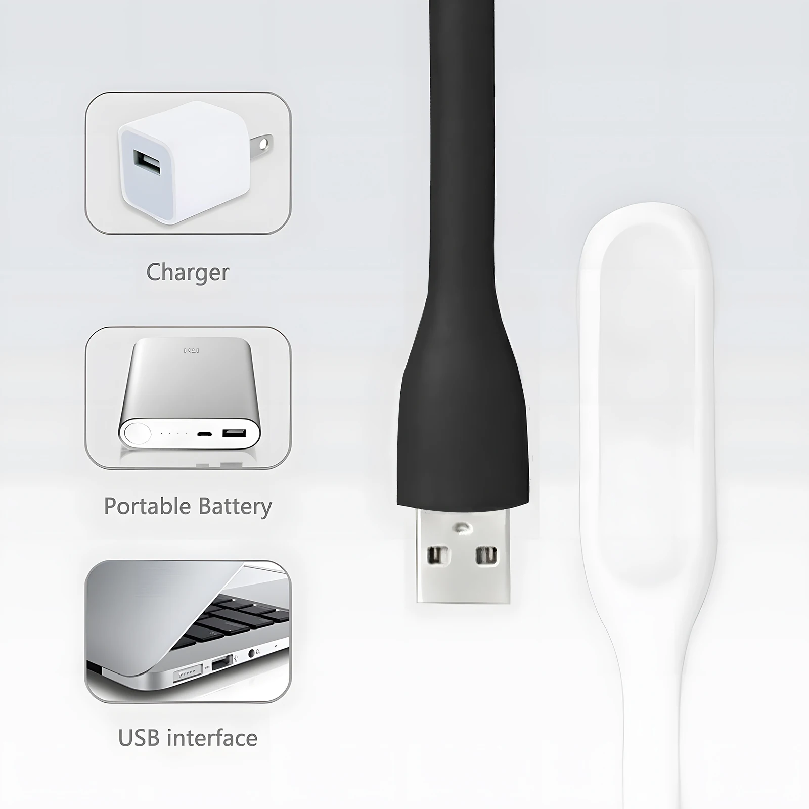 Portable USB LED Mini Book Reading Light Lamp Camp Lamp PC Computer Laptop Mobile Treasure Flexible Bendable Night Light