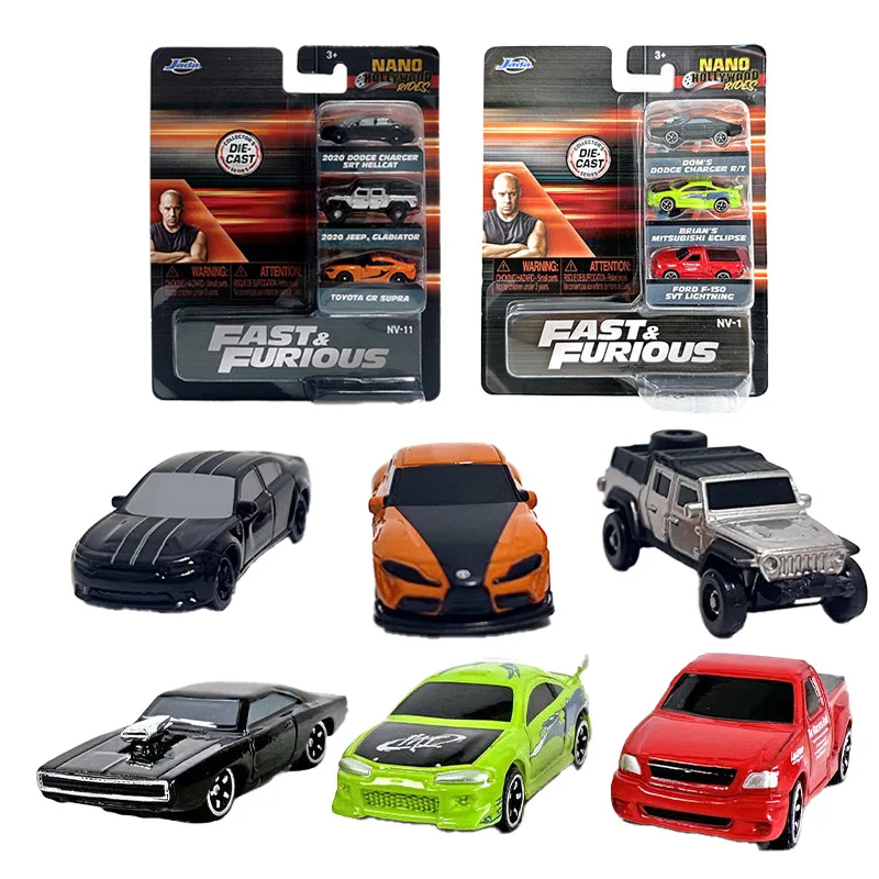 

Набор из 3 миниатюрных моделей автомобилей JADA Diecast 1:128 «Форсаж», коллекционные игрушки-украшения, подарки для мальчиков