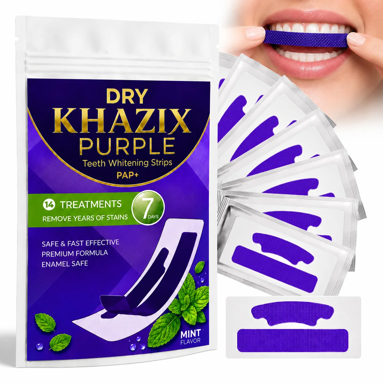 1/7 pairs Teeth Whitening Strips for Whiter-Looking Smile, Flexible Tooth Strips Easy to Apply for Daily Cosmetic Care