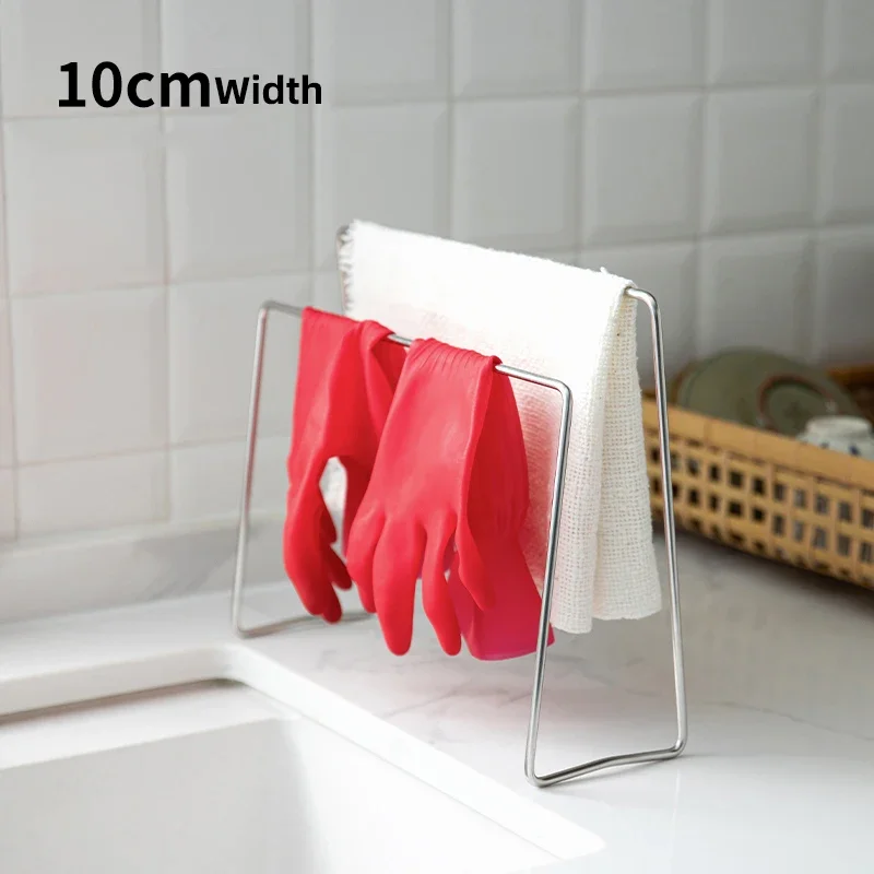 SHIMOYAMA Kitchen Countertop Stand Dishcloth Rack Dislocation Towel Cloth Drying Rack 304 Stainless Stee Wipes Storage Holder