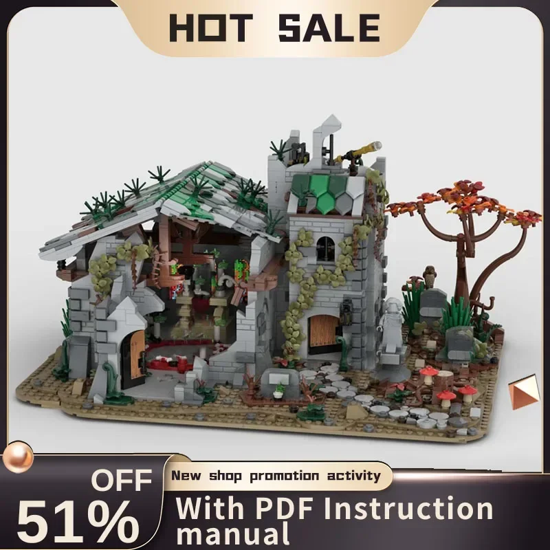New 2834Pcs Moc European Medieval Castle Street View Series Dark Ritual Model Diy Creative Ideas Toy Birthday Gift Custom Puzzle