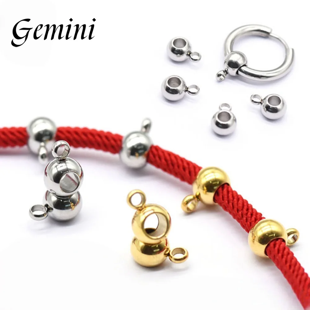 

High Quality 100Pcs Stainless Steel Gold Color Connectors Bails Beads Fit Bracelet Pendant For Jewelry Making Findings Wholesale