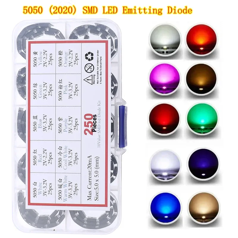 0402 0603 0805 1206 1210 5730 5050 SMD LED Diode assorted kit warm cool white red Green Blue yellow orange pink fast flashing