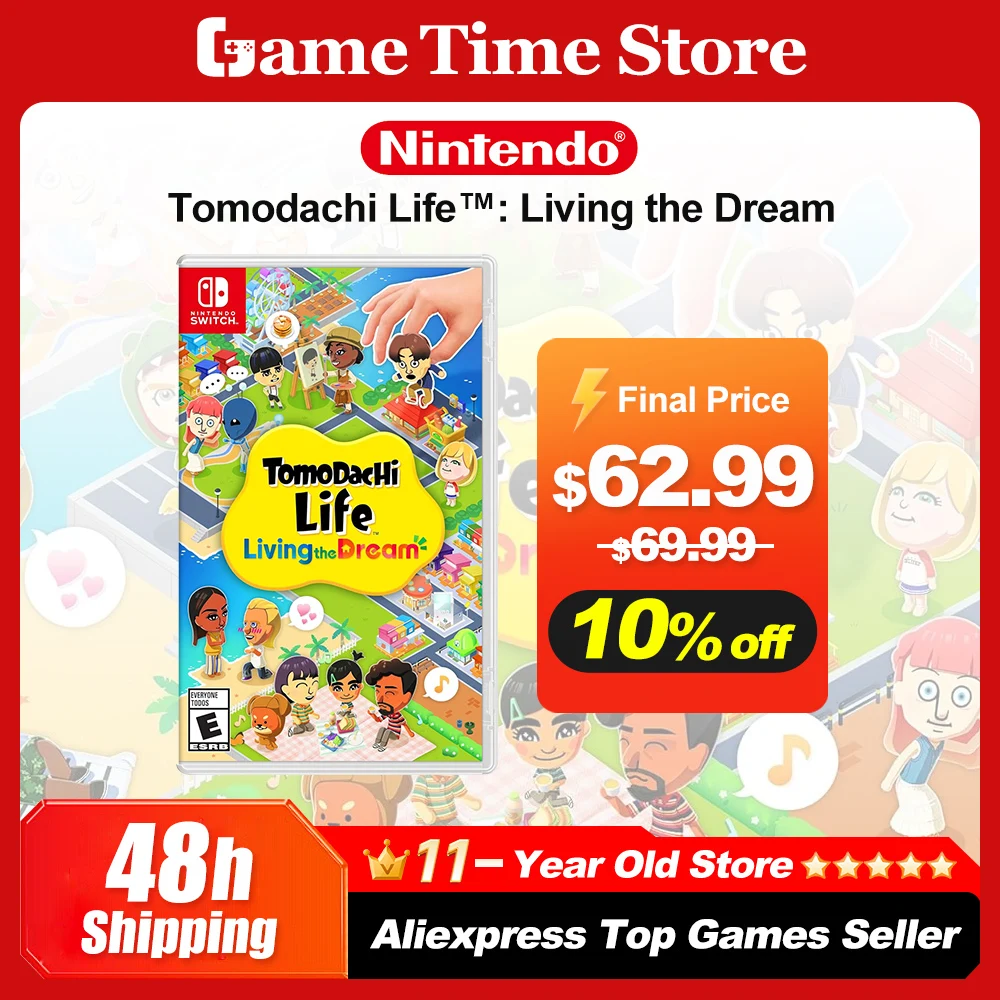 Tomodachi Life Living the Dream, Ofertas de Juegos para Nintendo Switch, 100% Nuevo, Tarjeta de Juego Física, Juego de Simulación para Consola Switch