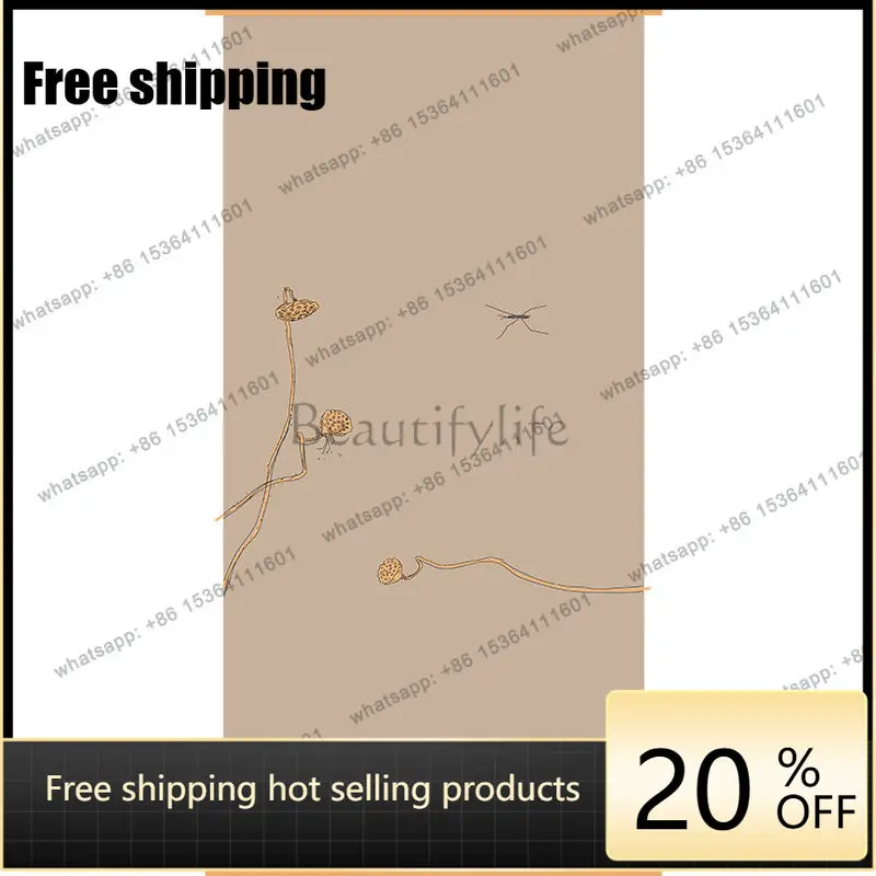 Factory Direct T New New Chinese Screen Partition Living Room Entrance Art Silk Hand-painted Hanging Screen Soft Curtain