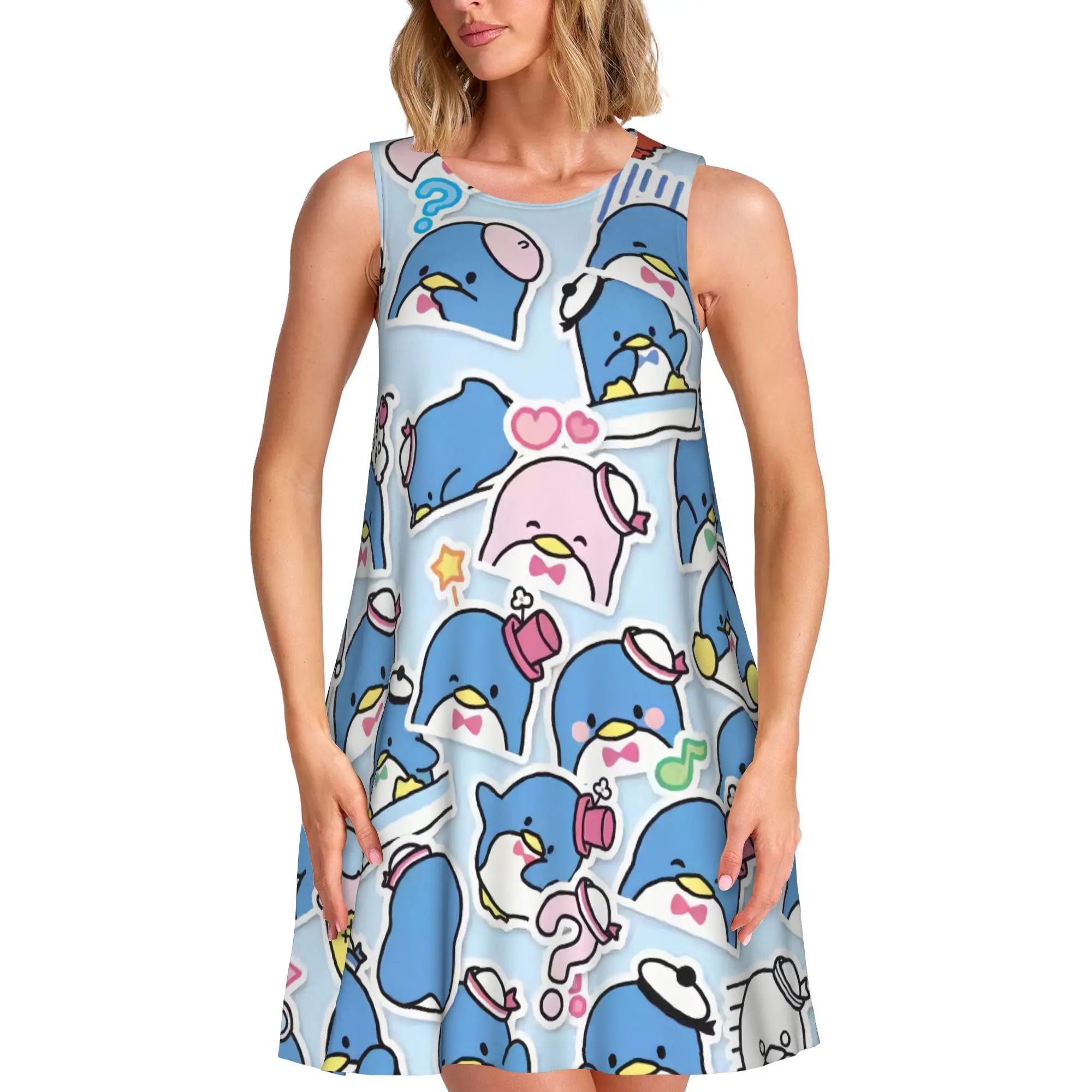 Смокинг Сэма платья с принтом на лето женское платье без рукавов одежда повседневная юбка повседневная базовая одежда