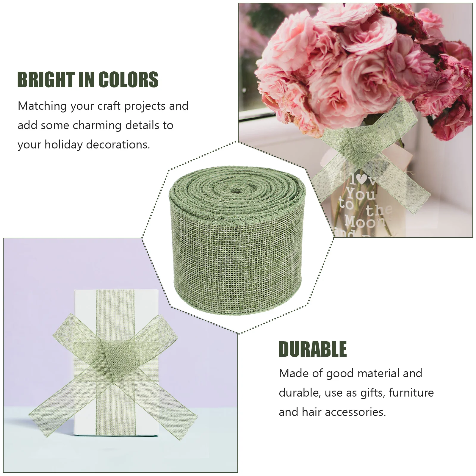

Imitation Linen Webbing Decorative DIY Ribbon Gift Wrapping Polyester Packing Ribbon Bright Colors Smooth Texture Festive Craft