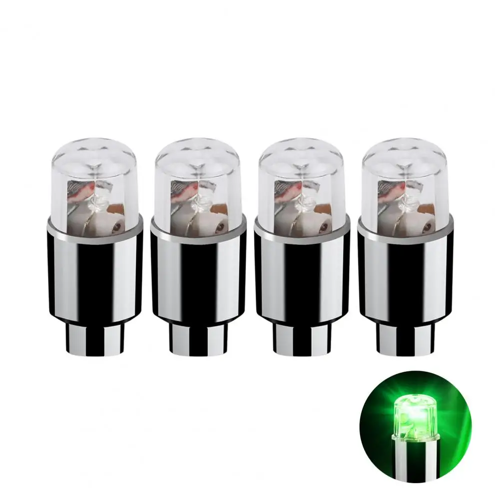 Flesdop Lights 4Pcs Compact Met Glow Effect Waterdichte Lichtgevende Autobanden Stem Cap Verlichting Voor Motorfiets