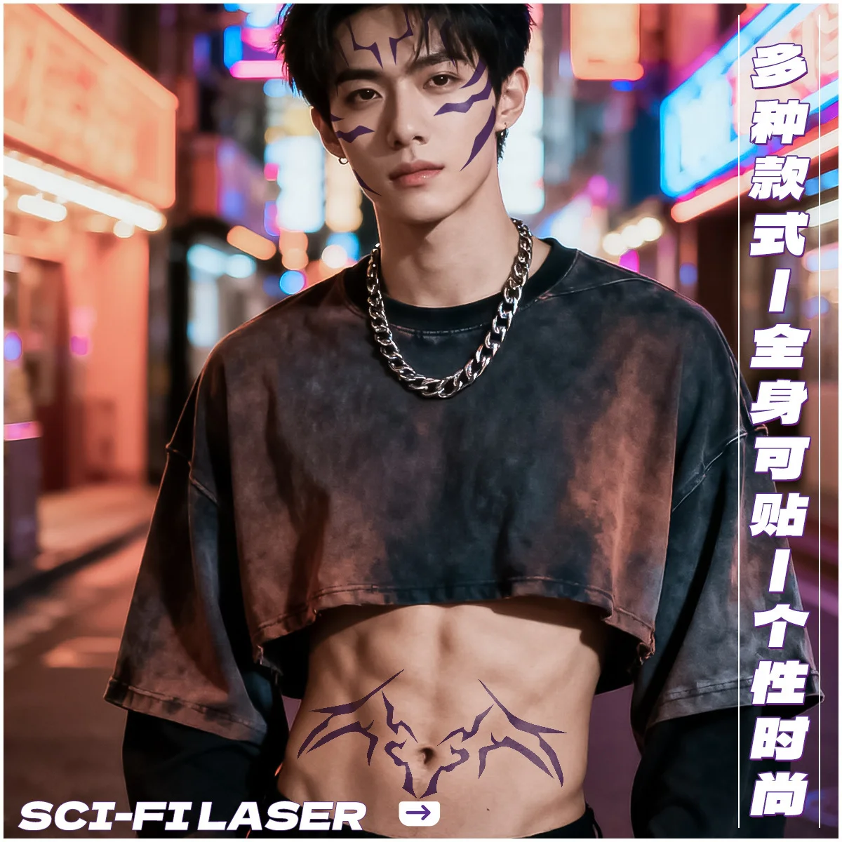 Novo kpop caçadores de demônios rumi tatuagem temporária adesivos 6 pçs conjunto à prova dwaterproof água rosto arte corporal cosplay adereços para o dia das bruxas