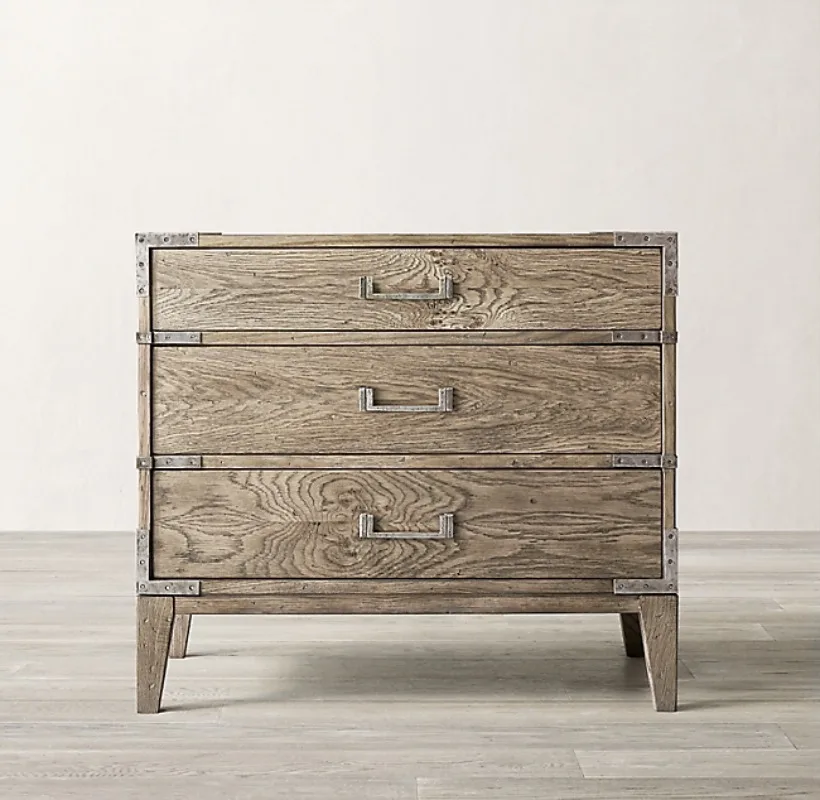 American country solid wood simple bedside table bedroom retro storage chest hotel villa