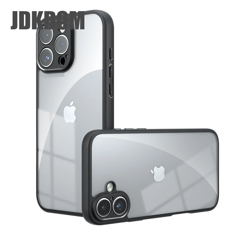 

JDKDOM Luxury Matte Black Shockproof Armor Phone Cover For iPhone 17 Air 16 15 14 Plus 13 Pro Max Case For iPhone 16E