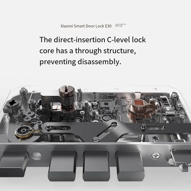 Para xiaomi e30 tela grande olho mágico câmera mijia mi casa app inteligente impressão digital automática código de bloqueio chave mecânica