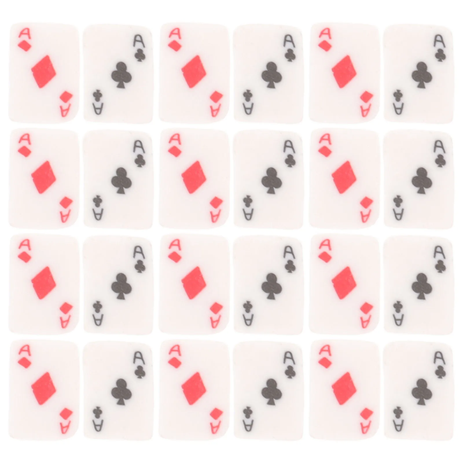 100 قطعة بطاقات اللعب بوليمر كلاي الخرز فضفاض خزر عازل ثقب تصميم DIY بها بنفسك صنع المجوهرات قلادة سوار المواد الحرفية