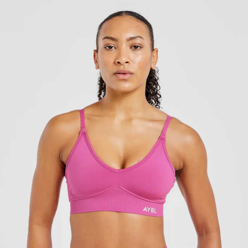 Sujetador deportivo y de yoga para mujer de la marca Brand — Sujetador deportivo de compresión para mujer — Material antideslizante que absorbe la humedad