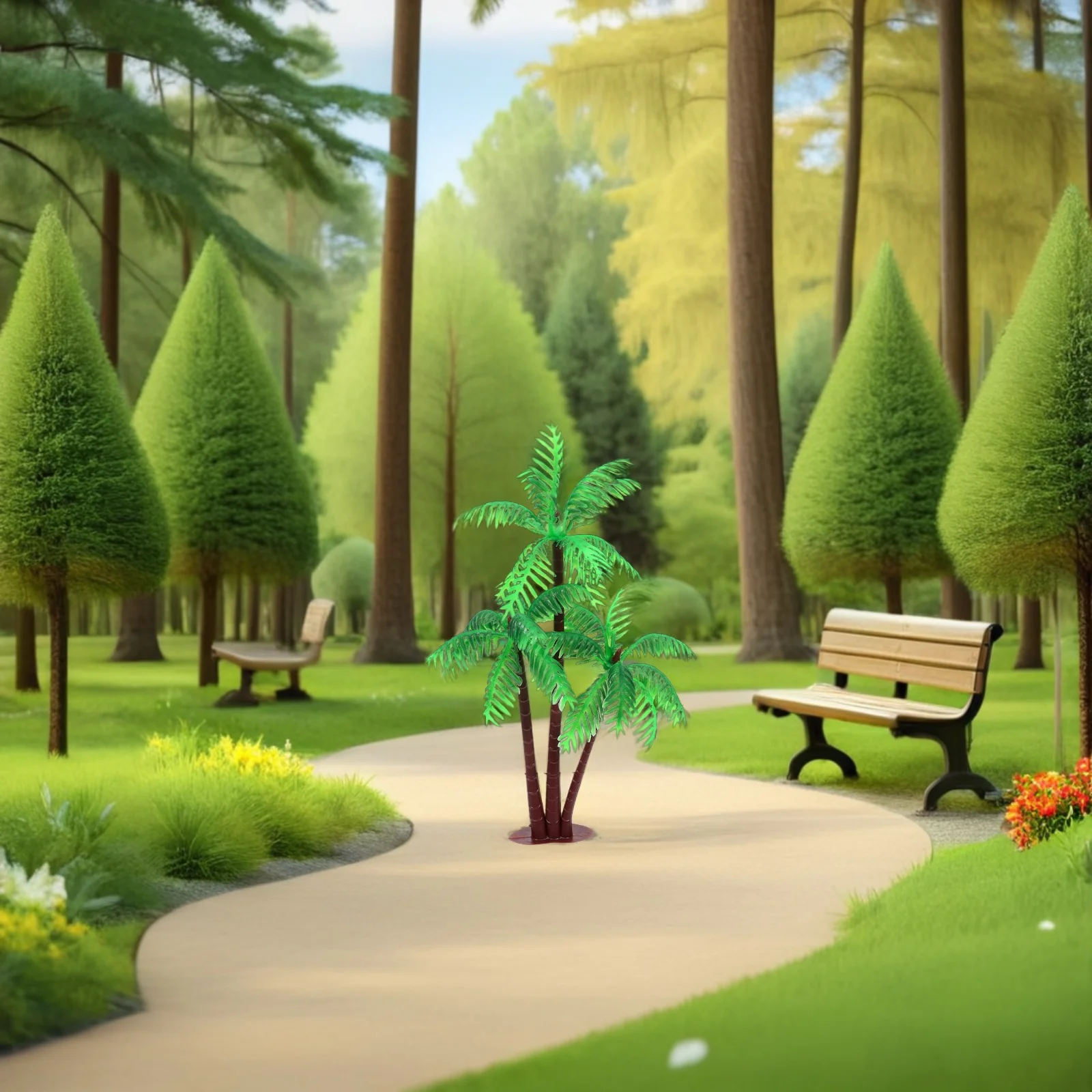 

25pcs Miniature Coconut Palm Trees Artificial Greenery Realistic Small Palm Tree Decor For Cake Topper Beach Party Tropical Room