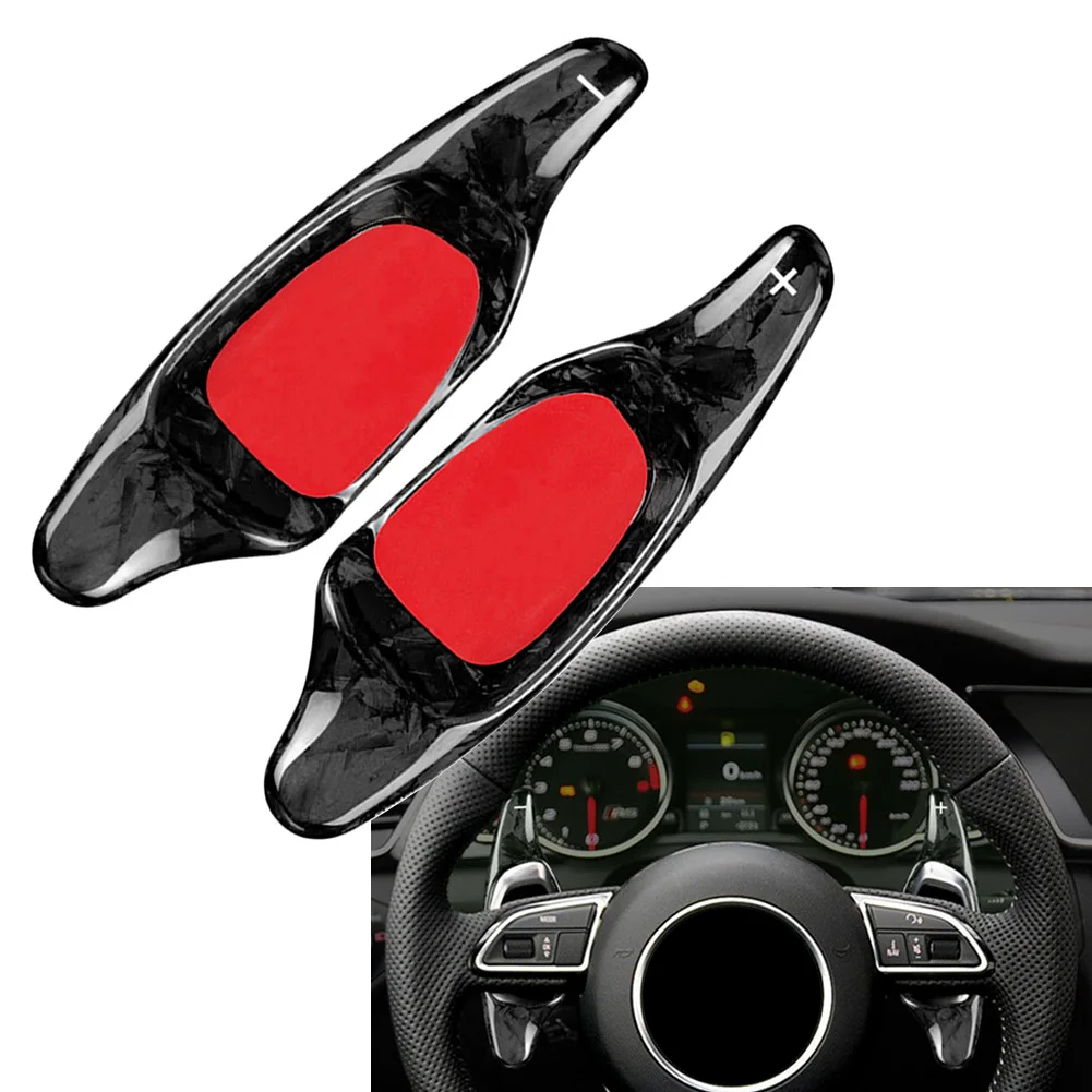 

1Pair Car Forged Carbon Fiber Steering Wheel Paddle Shifter Extension For Audi S3 S5 A5 S6 SQ5 RS7 RS6 RS3